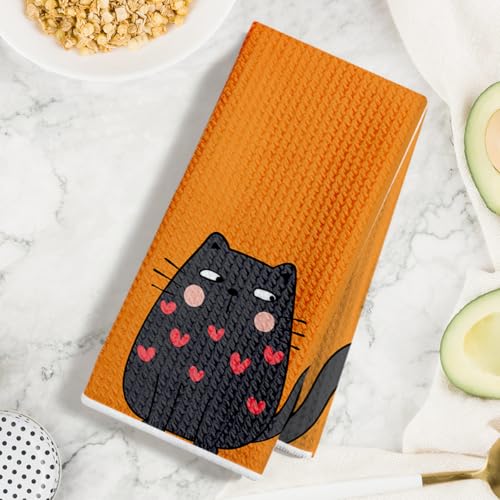 Jztco 2 Pcs Cute Cat Kitchen Towels, Cats Gifts Reusable Hand Towels - color: Multi 1489