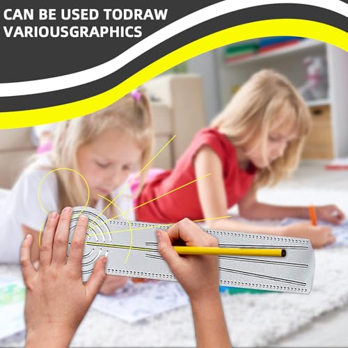 MIUPOO 3 in 1 Clear Acrylic Mandala Tool Ruler,Mandala Dot Art Circle Maker,Ruler Tool Holes,Geometric Drawing Stencil,Geometric Art Painting Ruler with Measuring Marks,1Piece.