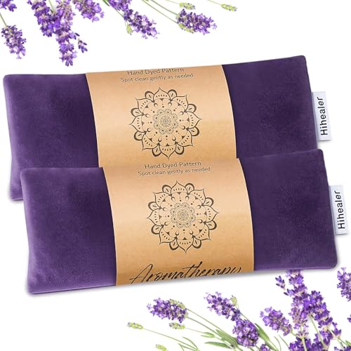 Hihealer Weighted Eye Mask for Sleeping, Lavender Eye Pillow for Spa Yoga | Relaxation Gifts for Women, Meditation Accessories, Relaxing, Self Care, Stress Relief, Wellness Gifts,Purple Birthday Gifts - color: Purple