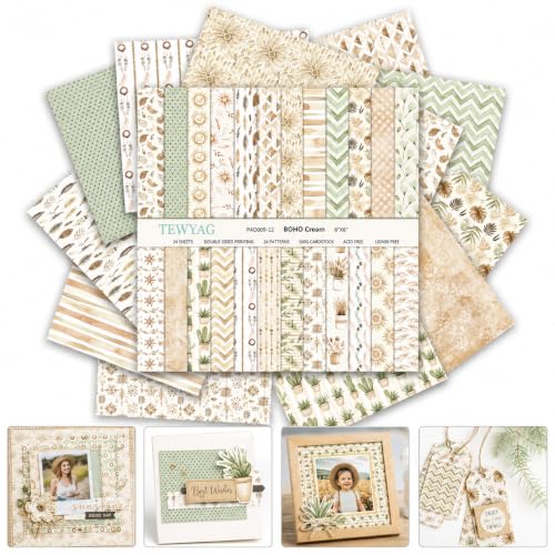 Vintage Scrapbook Paper Double Sided 6x6 Aesthetic Boho Desert 12 Sheets - color: Boho