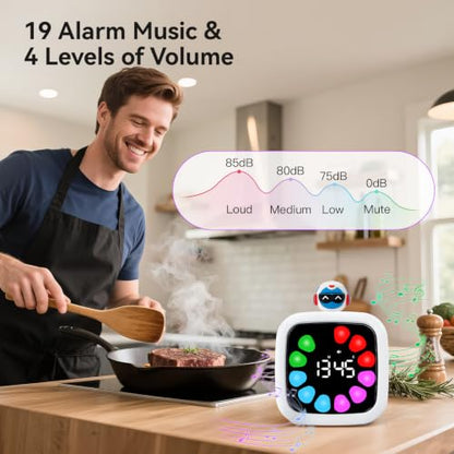 Yunbaoit Digital Visual Timer for Kids, 99-Minute Countdown, Rechargeable - color: 3 Dolls-white
