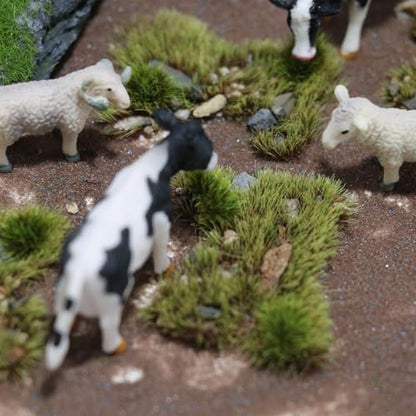Kai Dream Miniature Static Grass and Stone Bush Clusters for Diorama, Train Landscape, Railroad Scenery, Wargaming (Autumn Yellow) - color: Autumn Yellow