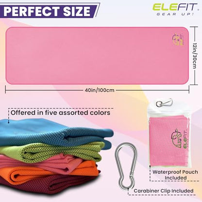 Quick-Drying Cooling Microfiber Gym Towels: Ideal for Comfortable Workout, Running, Yoga, Hiking, Trekking, Walking, Camping, and Family Outdoor Adventures - Lightweight, Portable, Sweat-Wicking