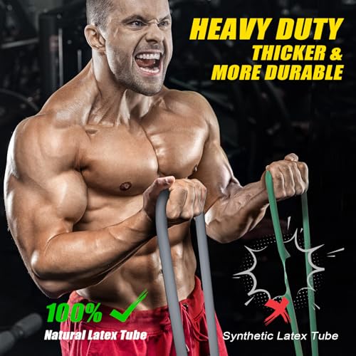 WOQQW Heavy Resistance Bands for Working Out, 350lbs/450lbs Exercise Bands with Handles, Workout Bands Set for Men, Fitness Weight Bands for Muscle Strength Training,Stretching,Slim,Home Gym Equipment - color: Yellow, style: 350LBS
