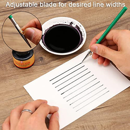Ruling Pen for Masking Fluid, Perfect Fine Line Drawing, Technical Cartography and Calligraphy, Suitable Use with Drawing Ink, Indian Ink Gouache - color: Green, style: Traditional