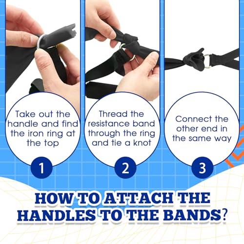 2 Pcs Resistance Band with Handles for Seniors | Chair Exercise Equipment, Physical Therapy Band, Gifts for Elderly, Women, Rehab, Physical, Grandma, Grandpa - color: Blue,Black