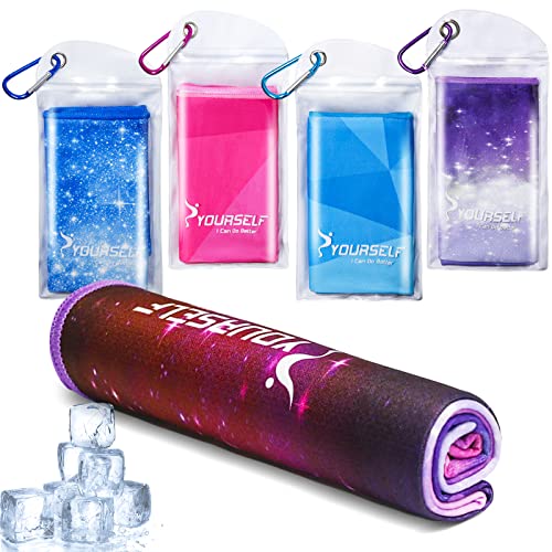SYOURSELF Cooling Towel, Cooling Towels for Neck,40" x 12"Ice Towel for Instant Cooling Relief, Soft Breathable Chilly Towel, Perfect Yoga, Golf, Sports, Gym, Workout, Athletes Towel (1PC-Starry) - color: Starry