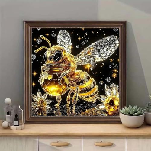 Bees Diamond Painting Kits For Adults, DIY 5D Diamond Art Kits for Beginner | Full Round Drill Diamond Arts,Crafts Gem Art Painting,Home Wall Decor,14 X 14inch - color: SH6017