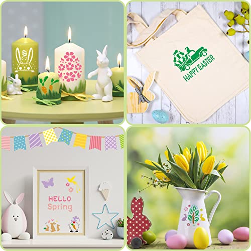 Augshy 56 Pack Easter Stencils, Christian Reusable for Painting Crafts | Holiday Stencils Set, Scrapbooking and Drawing, Wall Floor Decor, DIY Rock Painting, Art Projects, 3 Inch, Easter Painting - style: Easter