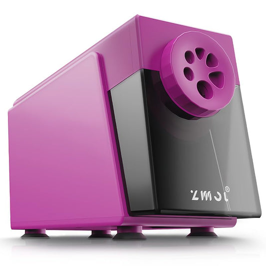 ZMOL Electric Pencil Sharpener,Heavy Duty for Classroom, 6-12mm,Pink | Auto Stop,6 Holes,Plug-in, 3 Tip Adjustments,Fits 6–12mm No.2 & Colored Pencils for School/Home/Teachers - color: Pink