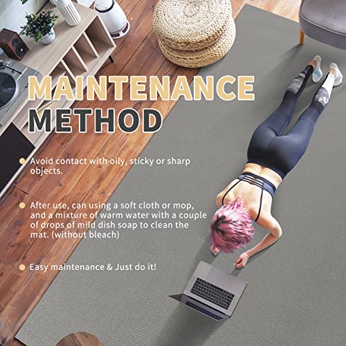 GXMMAT Large Exercise Mat 6'x4'/6'x5'/6'x6'(7mm) - color: Grey Cool, size: 6*5 FT