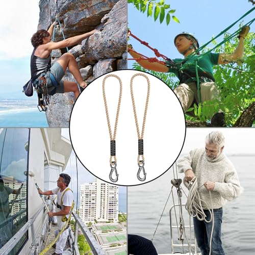 BeneLabel 2Pcs 39" Tree Swing Ropes Hanging Swing Strap for Hammock Chair - color: Off-White, size: 39"(2 Pack)