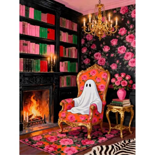 pchmcu DIY Ghost Paint by Numbers Kits for Adults,Paint by Number for Adults Beginner,Halloween Paint by Numbers Kits on Canvas Without Frame for Home Wall Decor 16x20inch - color: MT22981