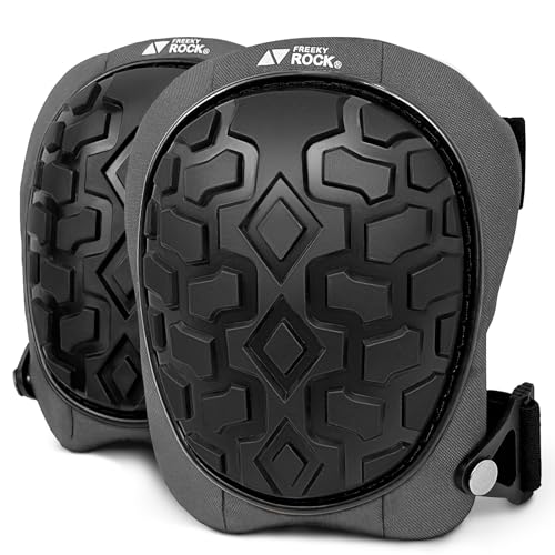 Professional Knee Pads for Work Construction with Heavy Duty Cap Foam Padding Gel Cushion Knee Pads for Men, Comfortable Adjustable Strong Strap, Military Grade Rivet for Flooring Gardening, Grey - color: Grey