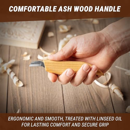 BeaverCraft Chip Carving Knife C6 1" - Wood Carving Tools for Beginners and Kids - Small Whittling Knife for Detail