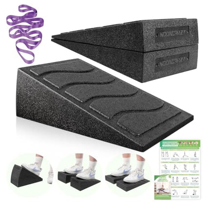 Squat Wedge Block, 960 LBS Weight Capacity, Slant Board for Calf Stretching - color: Black&Purple