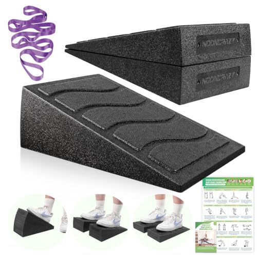 Squat Wedge Block, 960 LBS Weight Capacity, Slant Board for Calf Stretching - color: Black&Purple