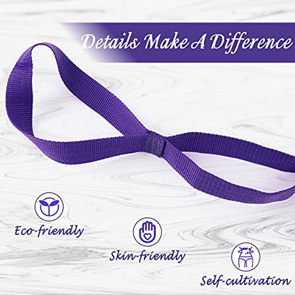 Scotamalone Stretching Strap Yoga Strap Physical Therapy for Home Workout, Exercise, Pilates and Gymnastics, 10 Loops Non-Elastic Stretch Bands with Aesthetic Packaging for Women & Men - color: purple