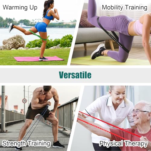 Latex Mini Loop Resistance Bands for Working Out Legs, 6 cm Wide Version | Elastic Stretch Bands For Exercise Loop Bands, Rubber Exercise Bands For Physical Therapy And Rehab