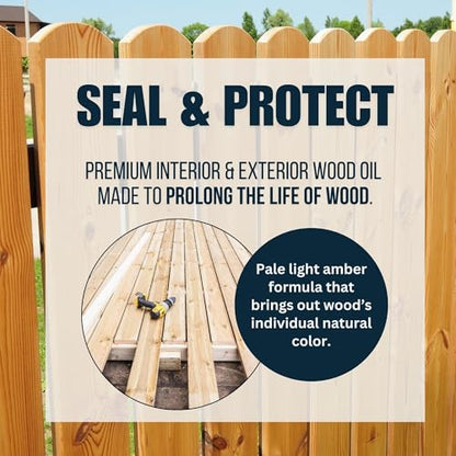 Presidential Shingle Oil - Indoor & Outdoor Wood Sealer for Protection of Wood Surfaces - Reduces Weathering - Low Odor - Enhances Natural Appearance - Made in USA (1 Gallon) | Non Toxic – Low Odor – Reduces Weathering - Water Resistant - Enhances Natural