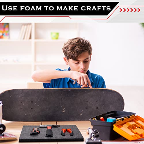 Frienda 8 Pcs Polyethylene Foam Sheet, 12 x 12 x 0.5 Inch Cuttable Packing Foam Pad Cushioning for Tool Box, Cases Craft Shipping Moving and Storage (Black) - color: Black