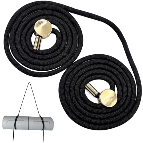 DAOSUN Yoga Mat Strap - 8MM Adjustable Paracord Carrier for Carrying Yoga Mats, Camping Pads & Blankets (Strap Only) - color: Black
