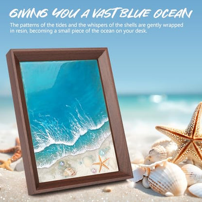 KISREL Ocean Resin Art Kit, Clear Epoxy Resin Kit with Frames, Beginner DIY Ocean Painting Full Set of Tools + Tutorials, Great Gift for Craft Lovers, Adult Stress Relief Creative Crafts