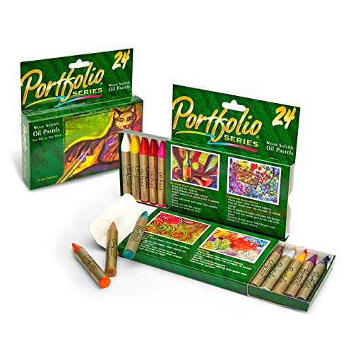 Crayola Portfolio Series Oil Pastels, Water Soluble, 24 Count, Colors May Vary - size: 1 Count (Pack of 1), style: 24 Count