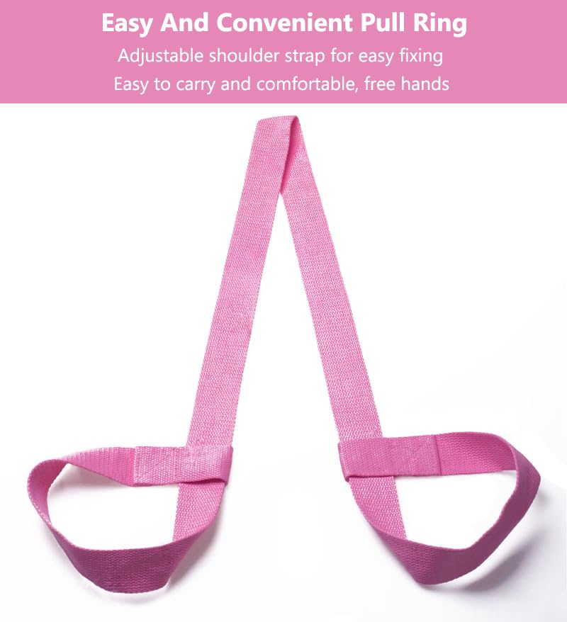 AKOAK Adjustable Yoga Mat Strap, Multi-purpose Strap, Durable Yoga Mat Carrying Strap (Excluding Yoga Mat), Pack of 1 - color: Pink