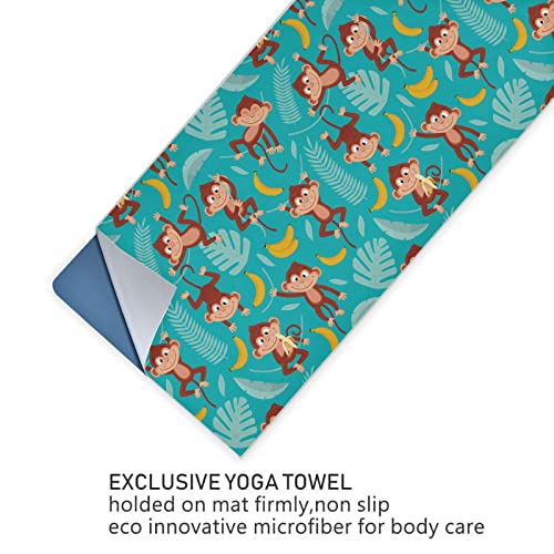 Yoga Mat Towel Monkey Banana, 73" x 27" - color: Monkey Banana