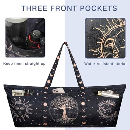 Yoga Mat Bag Yoga Mat Carrier with Shoes Compartment & Wet Pocket Pilates Bag with Zipper Pockets & Yoga Mat Holder Strap Yoga Bags and Carriers Fits All Your Stuff - color: Tree of Life