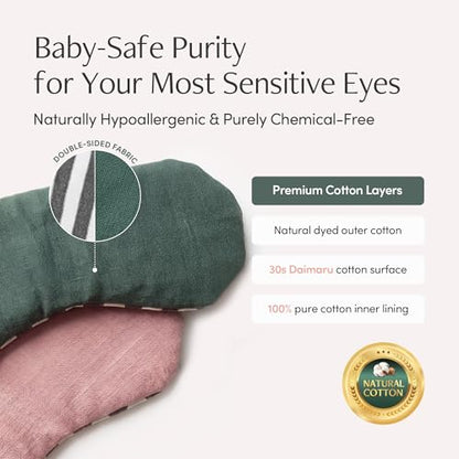 Seoul Heated Rice Eye Mask for Stye & Dry Eyes, Microwavable Compress - color: Pink
