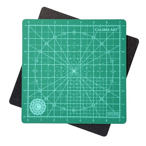 Rotating Self Healing Cutting Mat 8x8 (7" Grid), for Quilting | Great for Scrapbooking, Quilting and Paper Crafts. Smooth, Non-detachable Rotation, Warp-Proof & Odorless, EN 71-3 Certified.