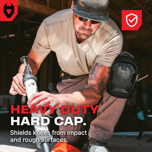 NoCry Professional Construction Knee Pads for Men and Women with Non-Slip Heavy Duty Cap and Ankle Support — Thick Foam and Gel Cushioning — Reinforced, Adjustable Straps and Military Grade Rivets - style: Improved