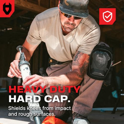 NoCry Professional Construction Knee Pads for Men and Women with Non-Slip Heavy Duty Cap and Ankle Support — Thick Foam and Gel Cushioning — Reinforced, Adjustable Straps and Military Grade Rivets - style: Improved
