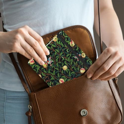 4.8x4.8 Pocket Sketch Book,Hardcover Art Sketchbook for Drawing Journal | Cloth Cover,80gsm Blank Paper,96Sheets,Lay-Flat,Portable Travel Creation Paint Diary Memo Planner,Dry MediaPomegranate Bird - color: Cloth Cover-Pomegranate Bird