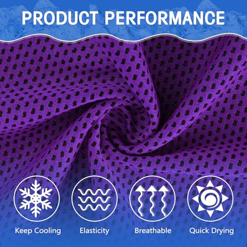Hosuly 150 Pack Cooling Towels Bulk 40 x 12 Inch Large Chilly Breathable Sweat Sports Cold Towels Sublimation Microfiber Ice Neck Rag for Hot Weather Workout Gym Team Gift (Purple) - color: Purple