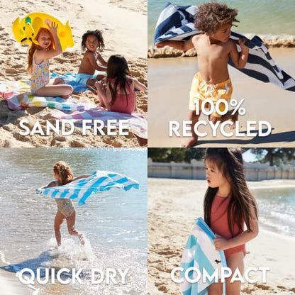 Dock & Bay Quick Dry Beach Towel - Cabana - Malibu Pink, Medium | Sand-Resistant, Includes Travel Bag, Lightweight & Compact, 100% Recycled DryQ Fabric, Medium (130x70cm, 51x27") - color: Cabana Light - Malibu Pink, size: Medium (130x70cm, 51x27")