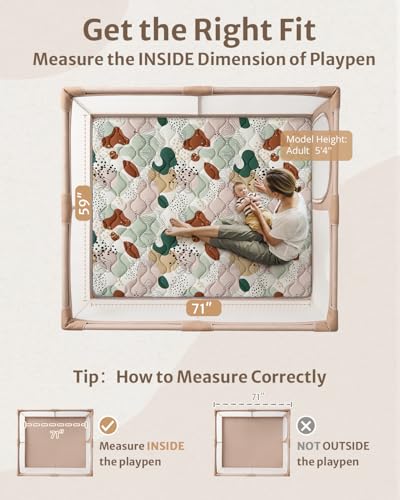 Blissful Diary Baby Play Mats for Floor, 71x59 Inch Thicker Foam Playmats for Babies and Toddlers, Soft Cushioning Baby Crawling Mat, Modern Abstract - color: Modern Abstract, size: 71" X 59"