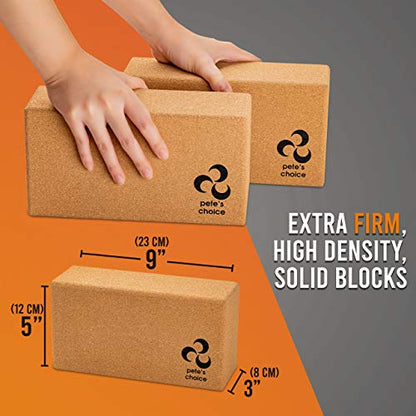 Stretching Straps and Yoga Blocks - Yoga Beginner Kit for Pilates & Gym
