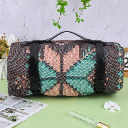 Outdoor Black PU Leather Picnic Blanket Carry Strap Portable Leather Handle Belt Rug Carrier Motorcycle Bedroll Adjustable Yoga Mat Strap Holder for Carpet Home Camping Travel Beaches - style: style 3