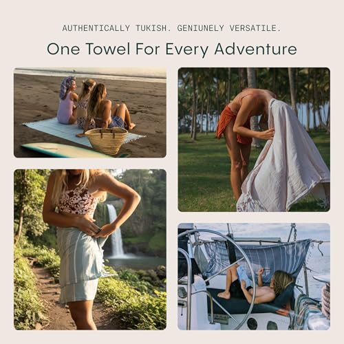 WETCAT Turkish Beach Towel Oversized (38"x71") 100% Turkish Cotton, Made in Turkey - Sand Free, Extra Large, Ultra Soft, Quick Drying, Compact & Lightweight for Travel - Light Grey - color: Light Grey, size: Beach Towel (38" x 71")