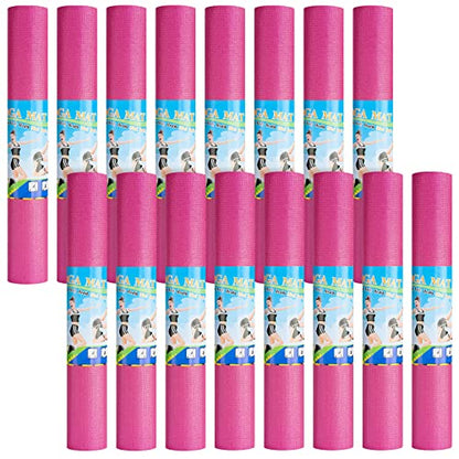 Funtery 3 mm Thin Yoga Mats Bulk, 68 x 24 in - color: Rose Red