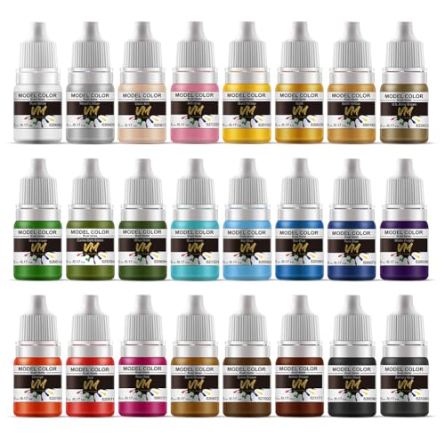 VM Game Colors Miniature Paint Set,Acrylic Paint Kit for 3D Figures,Crafts | 5ml x24 Bottles Water-based Model Paint ,Plastic Model Painting for Figurines Scale Model, Plastic/Metal/Resin/ Models - color: 24 Color Game Colors