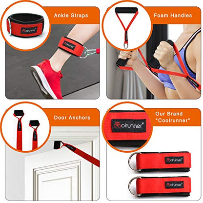 14 PCS Resistance Bands Set, Exercise Tubes, 20lbs to 40lbs Workout Bands