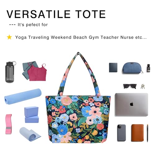 Yoga Mat Bag Yoga Bags and Carriers Fits All Your Stuff Yoga Tote Bag with Zipper Pocket Yoga Mat Carrier Pilates Bag Take in Out Mat Easily - color: Floral
