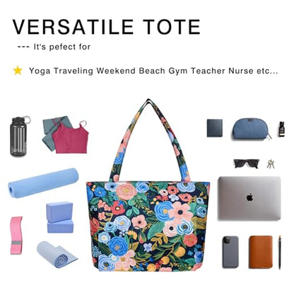 Yoga Mat Bag Yoga Bags and Carriers Fits All Your Stuff Yoga Tote Bag with Zipper Pocket Yoga Mat Carrier Pilates Bag Take in Out Mat Easily - color: Floral