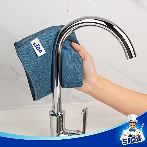 MR.SIGA Microfiber Cleaning Cloths, Streak Free Microfiber Towels, 12 Pack - color: Light Teal