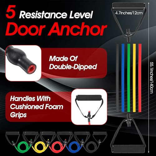 5PCS Resistance Band with Handle Exercise Pull Up Band for Men Women