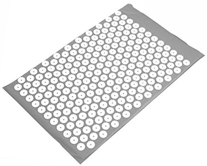 Fitvids Acupressure Mat and Pillow Set for Back/Neck Pain, Acupuncture Products to Relieve Muscle Fatigue, Improve Insomnia for Sedentary People, Acupuncture Eases Stress, Massage Mat, Gray